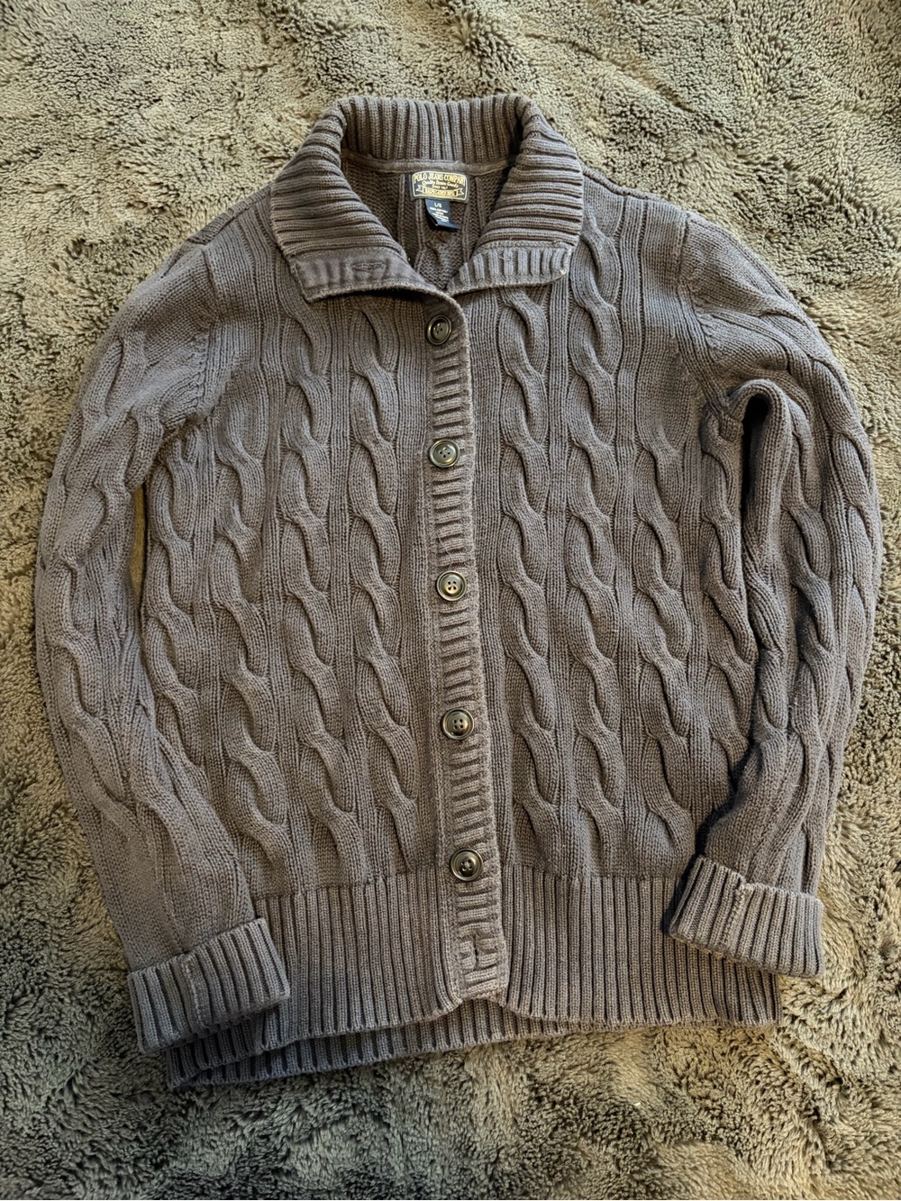 Cable Knit Button-Up Sweater Cardigan